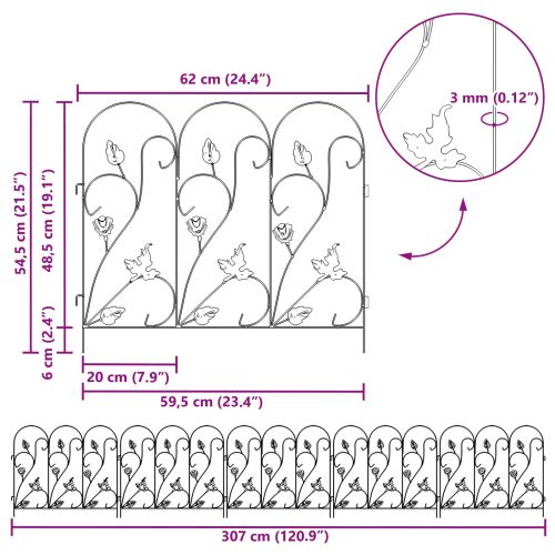 Градска ограда Решетка Зелен 307 x 54,5 x 0,3 см