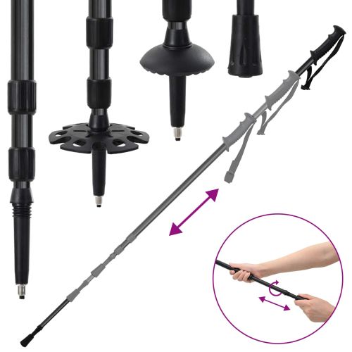 3 в 1 снегоходки с туристически пръчки Син и Черен 53 x 21 см