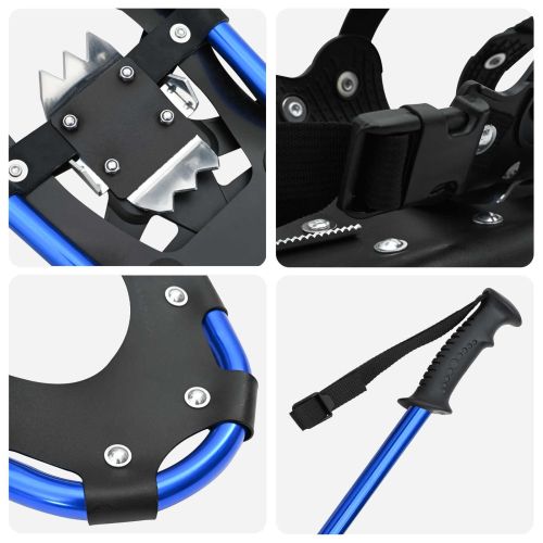 3 в 1 снегоходки с туристически пръчки Син и Черен 53 x 21 см