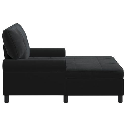Шезлонг Лаунж Черен Кадифе 91 x 157 x 91 см