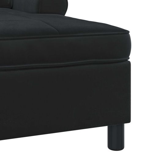 Шезлонг Лаунж Черен Кадифе 91 x 157 x 91 см