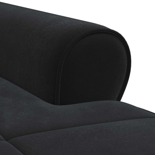 Шезлонг Лаунж Черен Кадифе 91 x 157 x 91 см