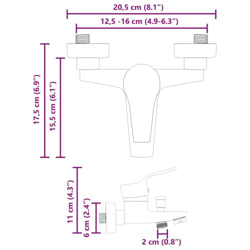 Смесител за душ Черно G 1 / 2 инча