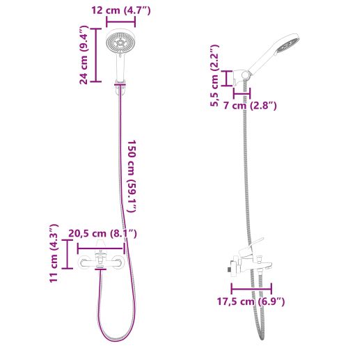 Комплект душова глава Хром G 1 / 2 инча