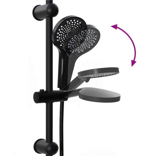 Комплект душова глава Черен 47 x 20 x 95 см Неръждаема стомана