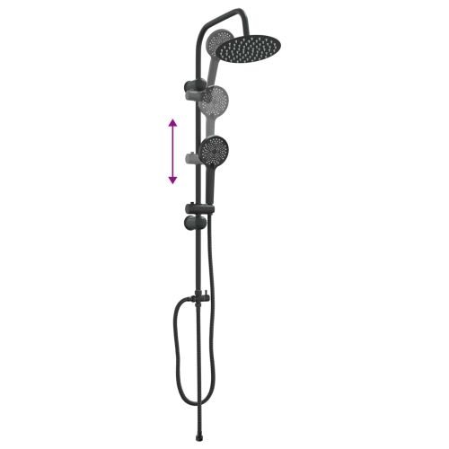 Комплект душова глава Черен 47 x 20 x 95 см Неръждаема стомана