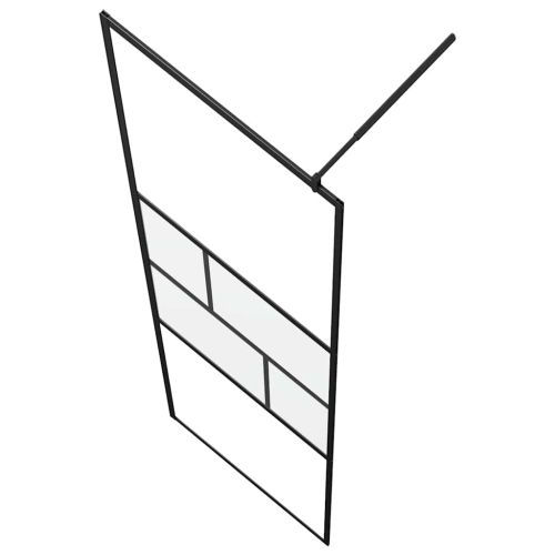 Стена на душ с вход Черно 80 x 195 x 0.5 см Стъкло и алуминий