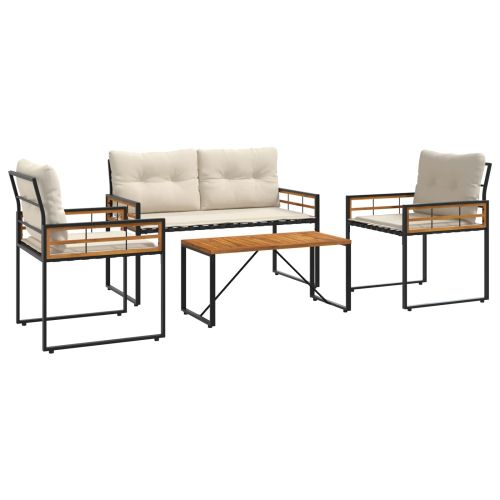 Комплект за външни мебели с възглавница 4 pcs Крем