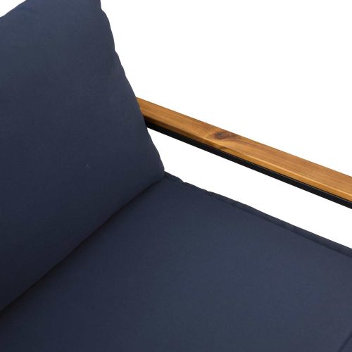 Пейка с възглавница Сив и тъмен син 115 x 65 x 72 см Ратан