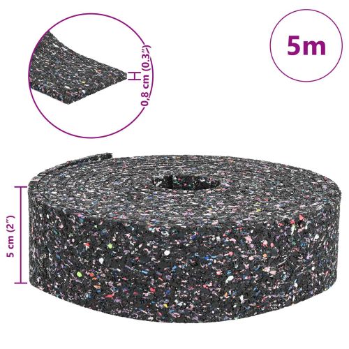 Ролка с гранулат от каучук Черен 500 x 5 x 0,8 см Каучук