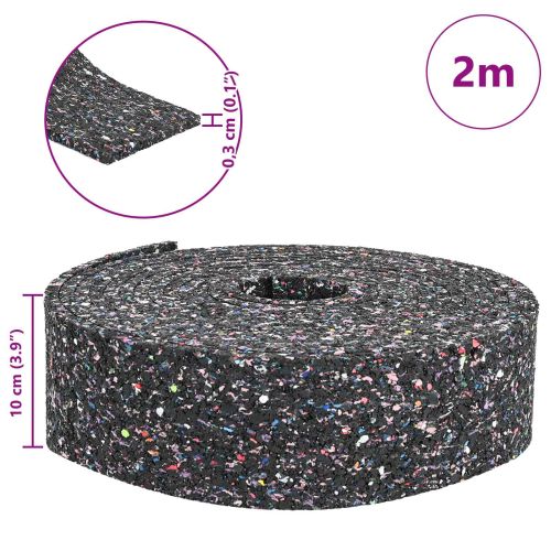 Ролка с гранулат от каучук Черен 200 x 10 x 0,3 см Каучук