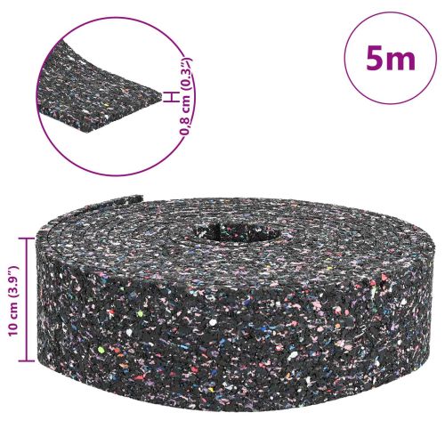 Ролка с гранулат от каучук Черен 500 x 10 x 0,8 см Каучук