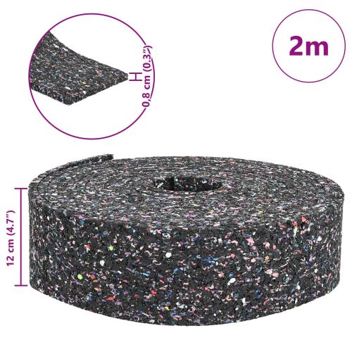 Ролка с гранулат от каучук Черен 200 x 12 x 0,8 см Каучук