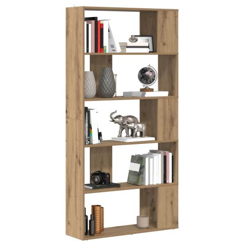 Шкаф за книги 80 x 24 x 159 см Инженерна дървесина Дъб
