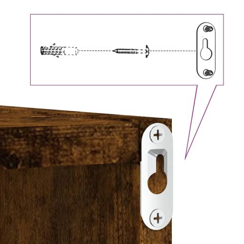 Стени за рафтове с рафт 2 pcs Димян дъб 26 x 15 x 26 cm