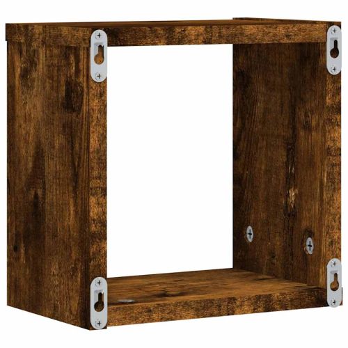 Стени за рафтове с рафт 4 pcs Димян дъб 26 x 15 x 26 cm