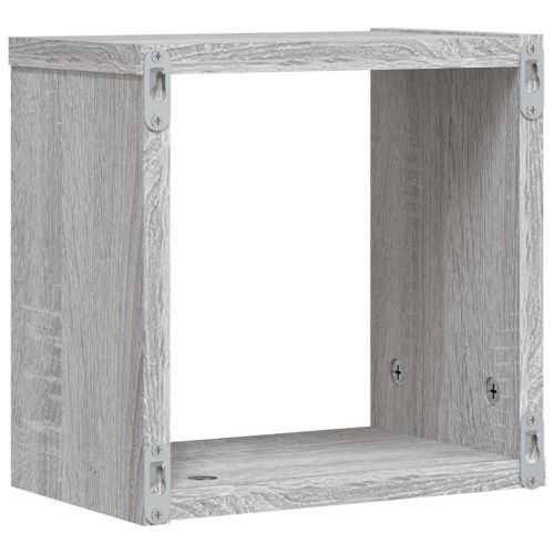 Стени за рафтове 4 бр. Сив Сонома 26 x 15 x 26 cm