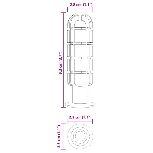 Дръжки за футболна маса 10 pcs Черен 2,8 x 2,8 x 9,3 см ПП