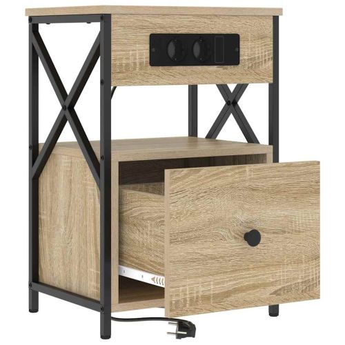 Нощен шкаф 2 pcs Сонома дъб 40 x 31 x 60 см Инженерно дърво