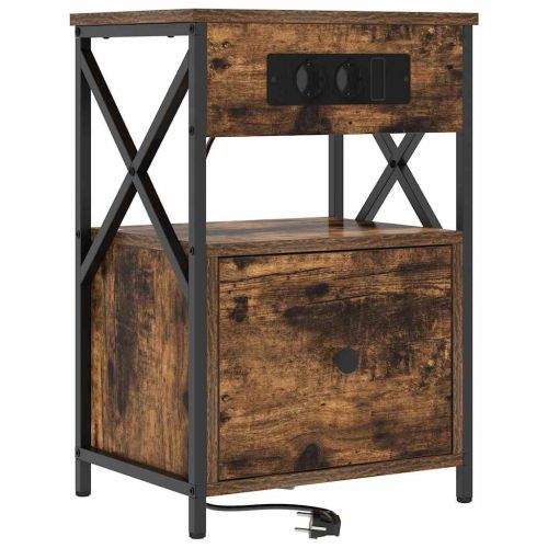 Нощен шкаф с чекмедже Димян дъб 40 x 31 x 60 см Инженерно дърво