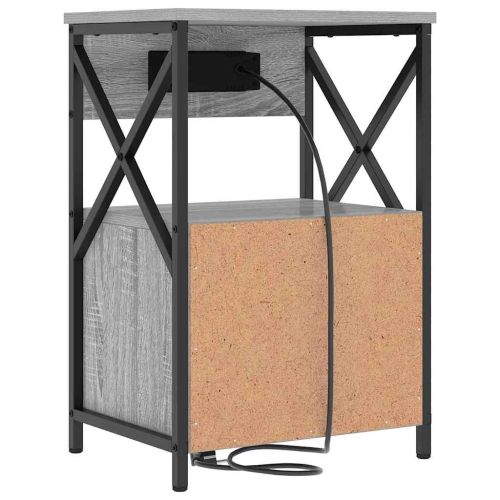 Нощен шкаф 2 pcs Сив Сонома 40 x 31 x 60 см Инженерно дърво