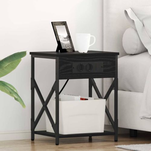 Нощен шкаф 2 pcs Черния дъб 41 x 31 x 51 см Инженерно дърво