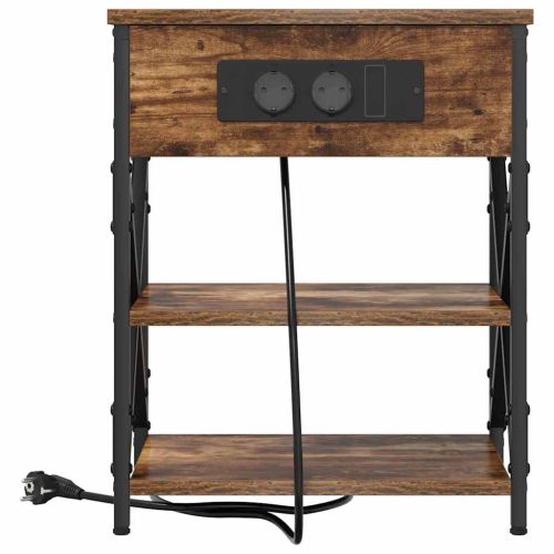 Нощен шкаф с рафт Димян дъб 41 x 31 x 51 см Инженерно дърво