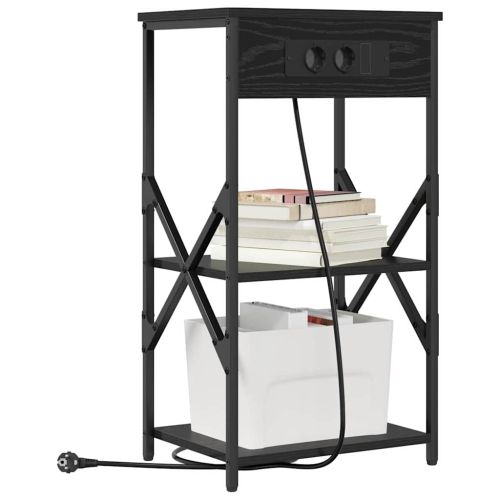 Нощен шкаф 2 pcs Черния дъб 41 x 31 x 76 см Инженерно дърво