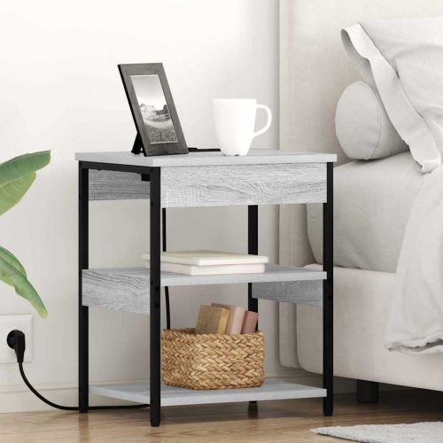 Нощен шкаф Сив Сонома 41 x 31 x 51 см Инженерно дърво