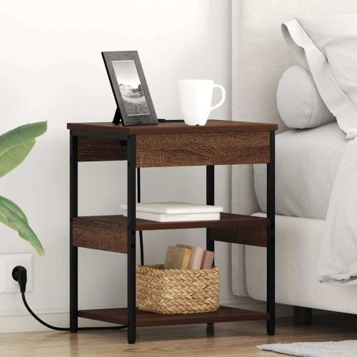 Нощен шкаф 2 pcs Кафяв дъб 41 x 31 x 51 см Инженерно дърво