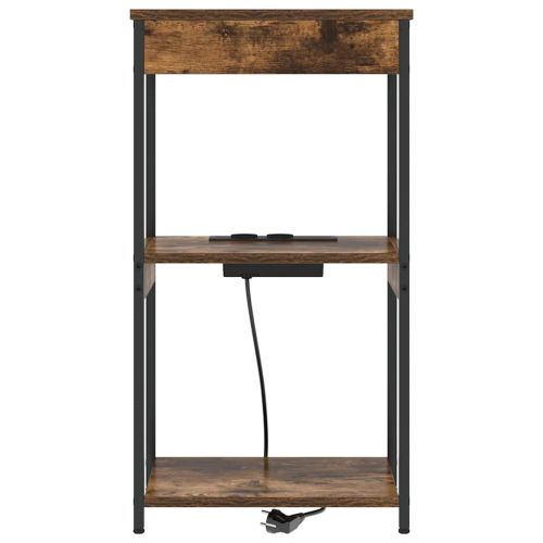 Нощен шкаф с рафт Димян дъб 41 x 31 x 76 см Инженерно дърво