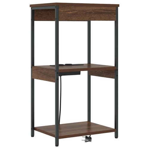 Нощен шкаф с рафт Кафяв дъб 41 x 31 x 76 см Инженерно дърво