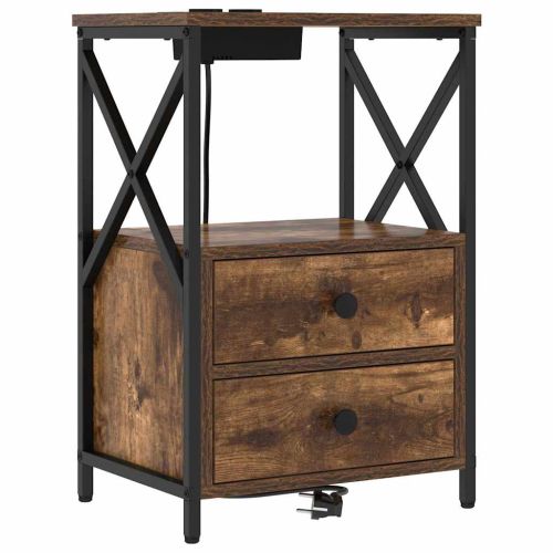 Нощен шкаф 2 pcs Димян дъб 40 x 31 x 60 см Инженерно дърво