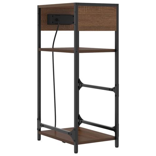 Нощен шкаф Кафяв дъб 40 x 27 x 76 см Инженерна дървесина