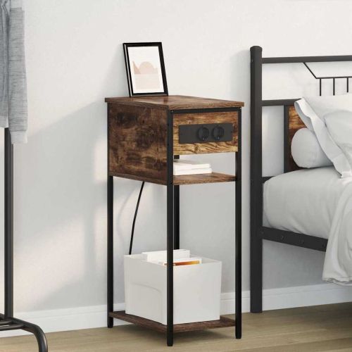 Нощен шкаф Димян дъб 41 x 28 x 76 см Инженерно дърво