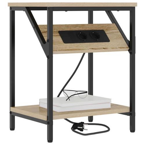 Нощен шкаф 2 pcs Сонома дъб 38 x 30 x 48 см Инженерно дърво