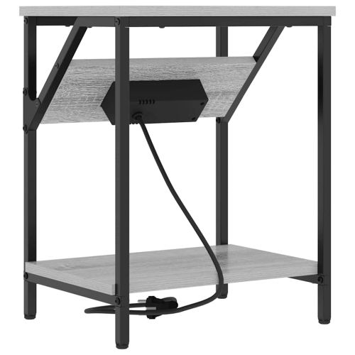 Нощен шкаф 2 pcs Сив Сонома 38 x 30 x 48 см Инженерно дърво