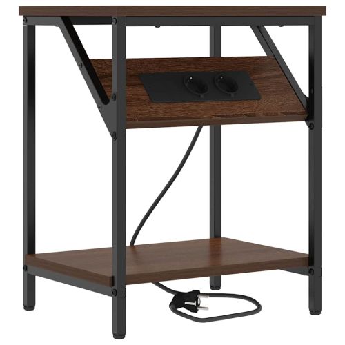 Нощен шкаф Кафяв дъб 38 x 30 x 48 см Инженерно дърво