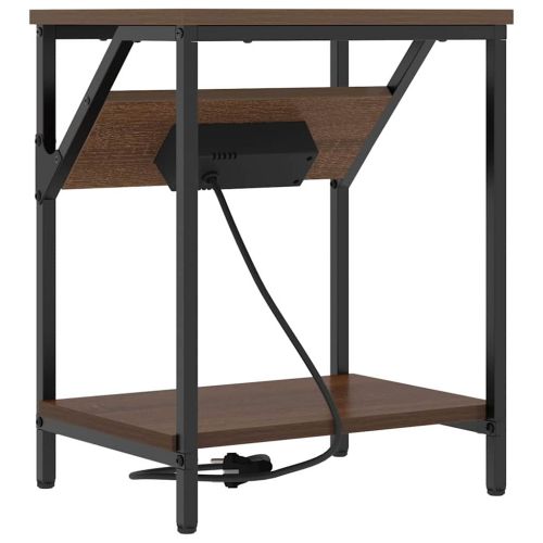 Нощен шкаф Кафяв дъб 38 x 30 x 48 см Инженерно дърво