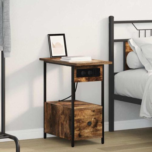 Нощен шкаф с чекмедже Димян дъб 60 x 30 x 61 см Инженерно дърво