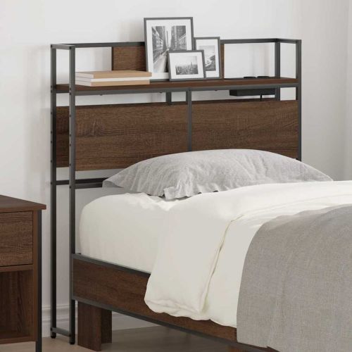 Табла за съхранение с рафт Кафяв дъб 75 cm Инженерно дърво