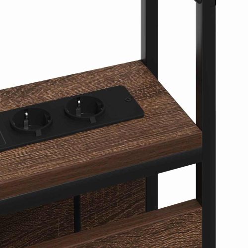 Табла за съхранение с рафт Кафяв дъб 90 cm Инженерно дърво