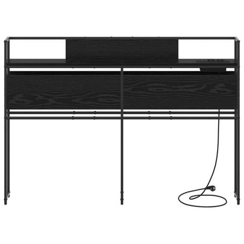 Табла за съхранение с рафт Черен дъб 120 cm Инженерно дърво