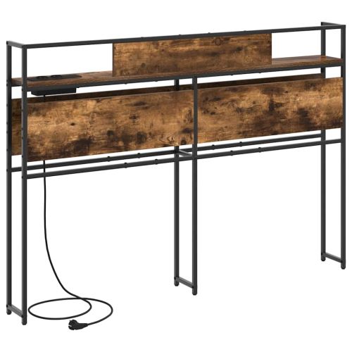 Табла за съхранение с рафт Опушен дъб 135 cm Инженерно дърво