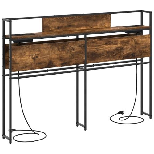 Табла за съхранение с рафт Опушен дъб 140 cm Инженерно дърво