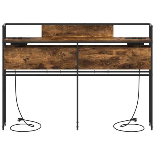 Табла за съхранение с рафт Опушен дъб 150 cm Инженерно дърво