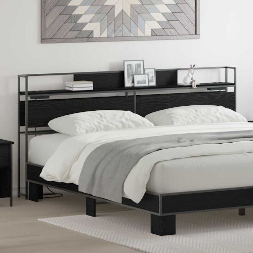 Табла за съхранение с рафт Черен дъб 180 cm Инженерно дърво