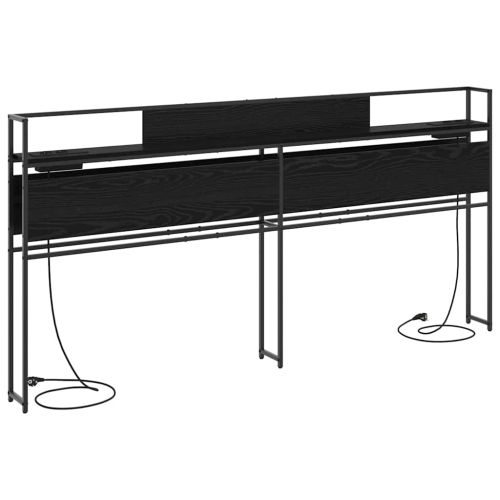 Табла за съхранение с рафт Черен дъб 180 cm Инженерно дърво