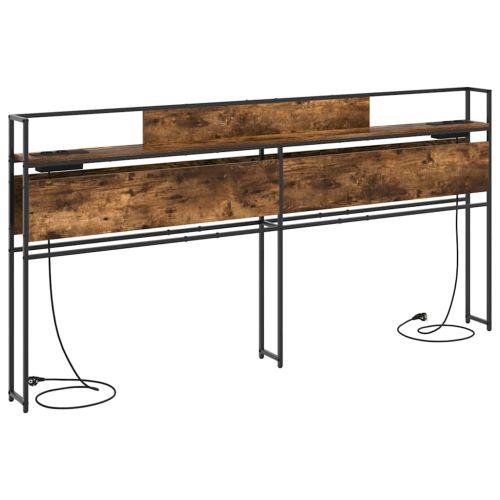 Табла за съхранение с рафт Опушен дъб 180 cm Инженерно дърво