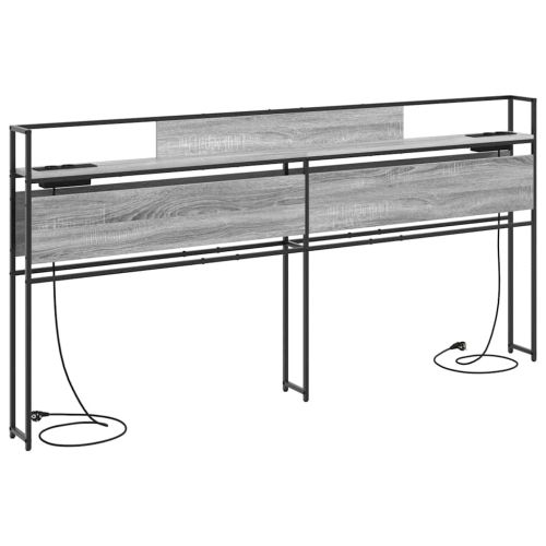 Табла за съхранение с рафт Сив сонома 200 cm Инженерно дърво